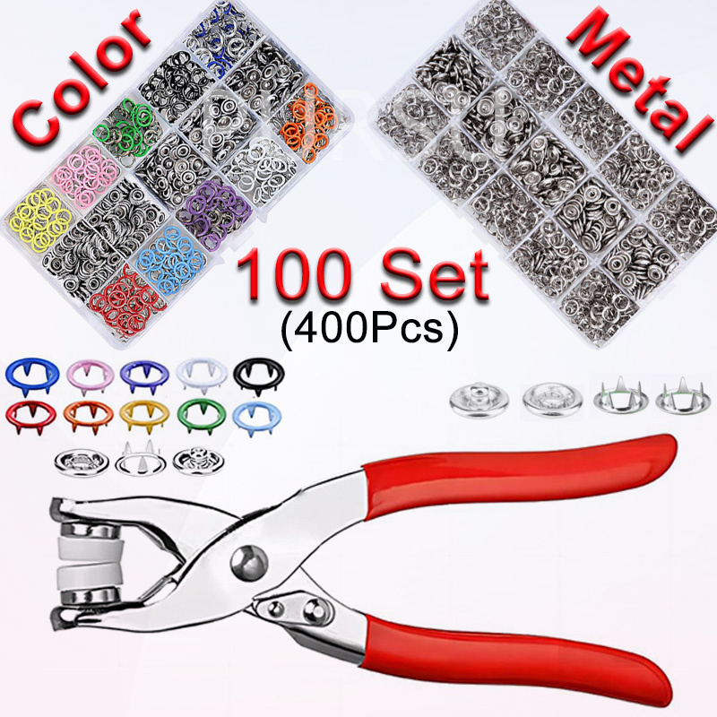 Snap Fastener Set - 100 ensembles de pinces à pression